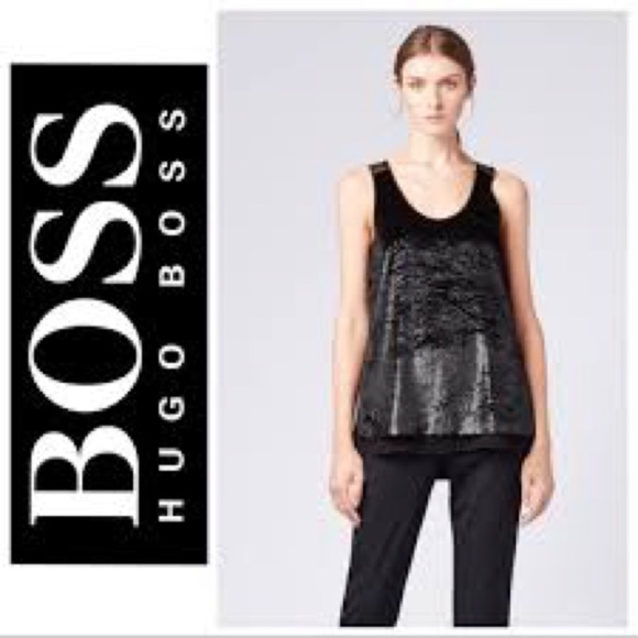 Hugo Boss Tops - Hugo Boss Black Sequin Top nwot​​